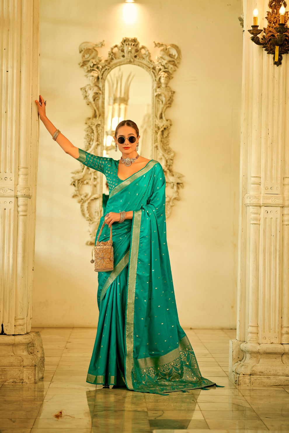 Pure Satin Handwoven Saree with Rich Zari Weaving