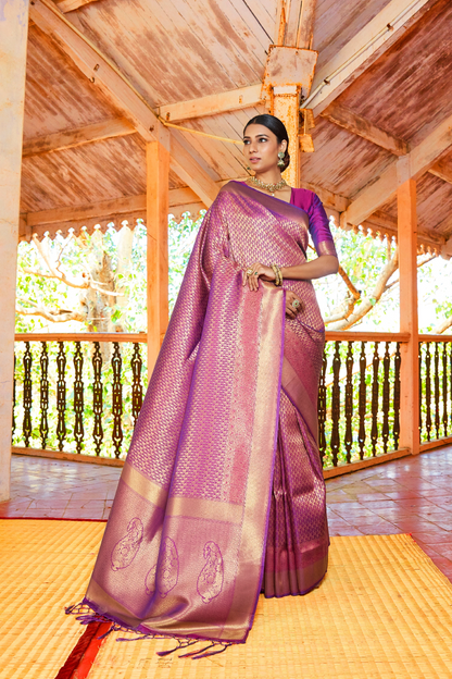 Kanjeevaram Handloom Silk Saree with Rich Traditional Weaving