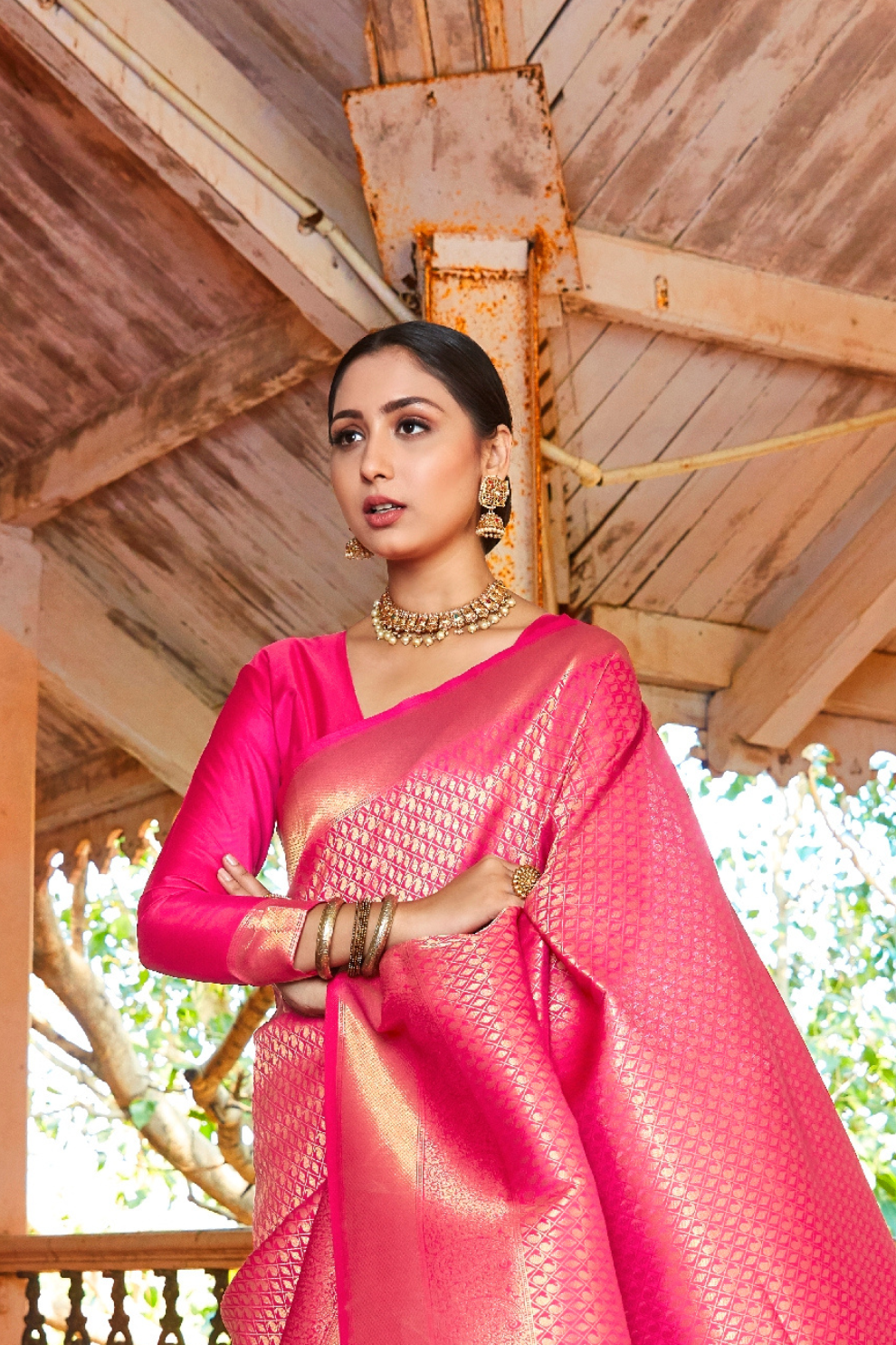 Kanjeevaram Handloom Silk Saree with Rich Traditional Weaving