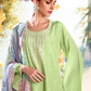Silk Lilac Party Wear Straight Salwar Suit with Embroidery Work