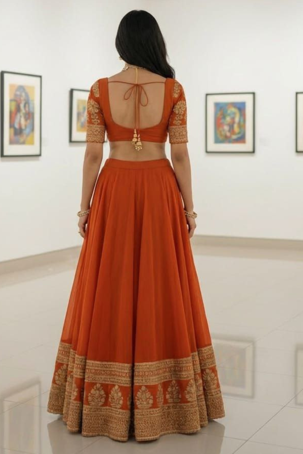 Zari & Sequence Embroidered Faux Georgette Lehenga Choli Set