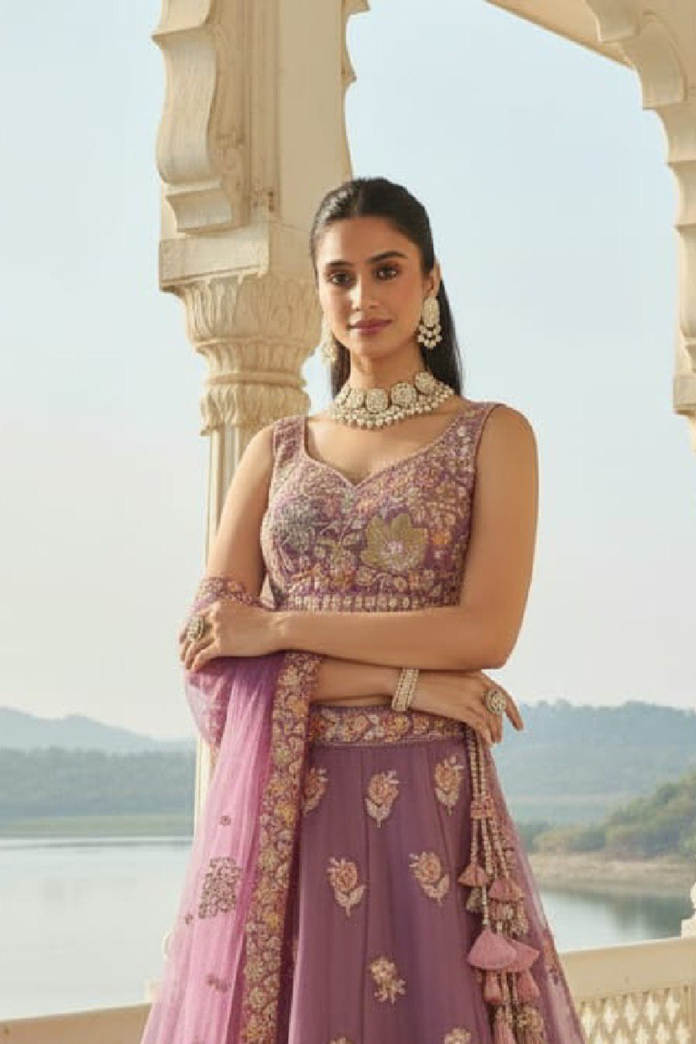 Elegant Organza Designer Lehenga with Intricate Floral Embroidery