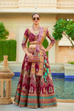 LAVANTE_FASHIONN_Burgundy_Sequin_Mirror_Embroidered_Poly_Silk_Lehenga_Set_1 - LaVante Fashion