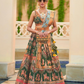Lehenga Choli de seda de diseñador en color azul turquesa, lista para usar, con brillo y detalles de espejo
