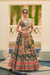 Lehenga Choli de seda de diseñador en color azul turquesa, lista para usar, con brillo y detalles de espejo