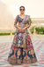 Lehenga Choli de seda de diseñador en color azul turquesa, lista para usar, con brillo y detalles de espejo