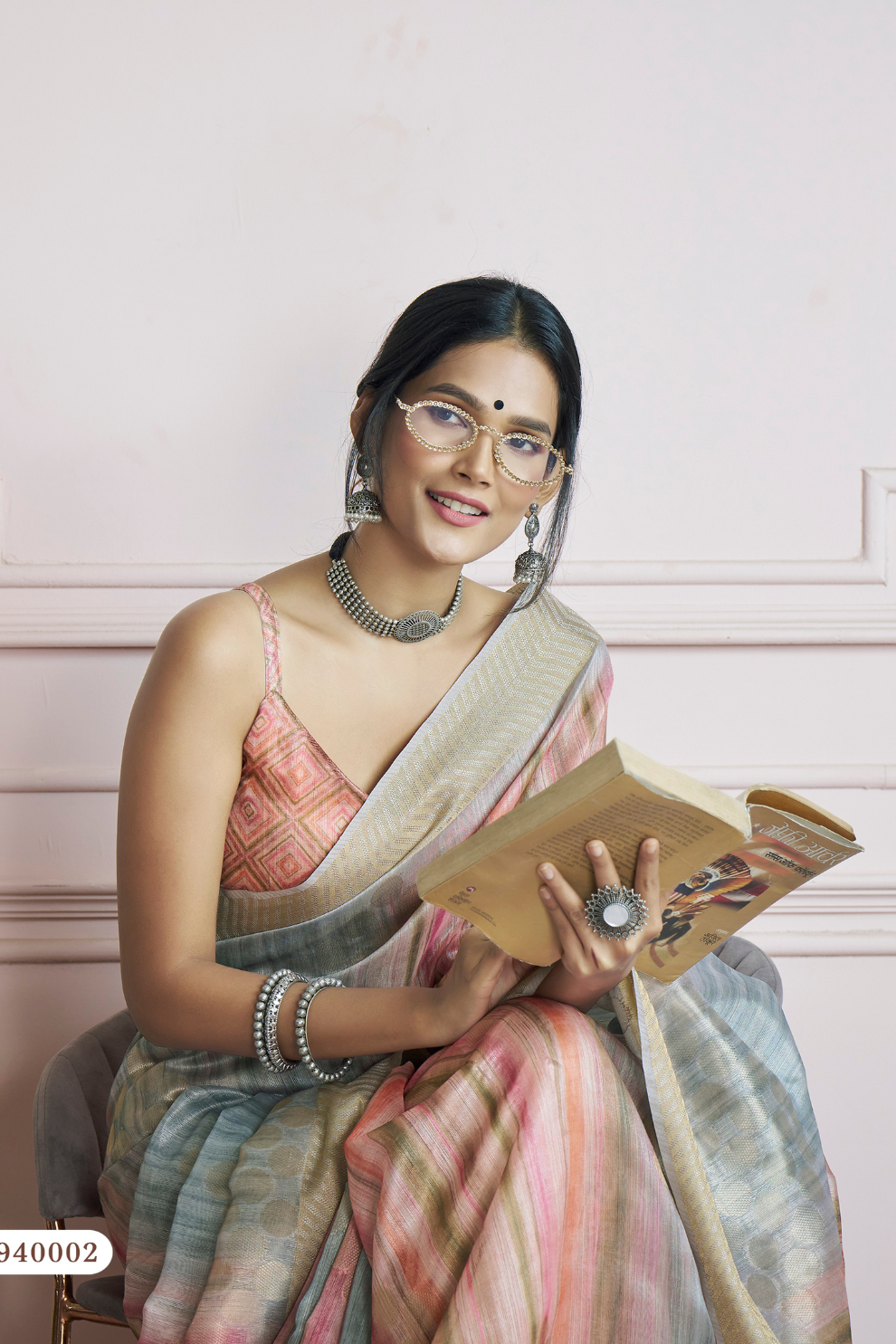 Pure Handloom Khadi Silk Saree with Elegant Digital Print - LaVante Fashion