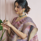 Pure Handloom Khadi Silk Saree with Elegant Digital Print - LaVante Fashion