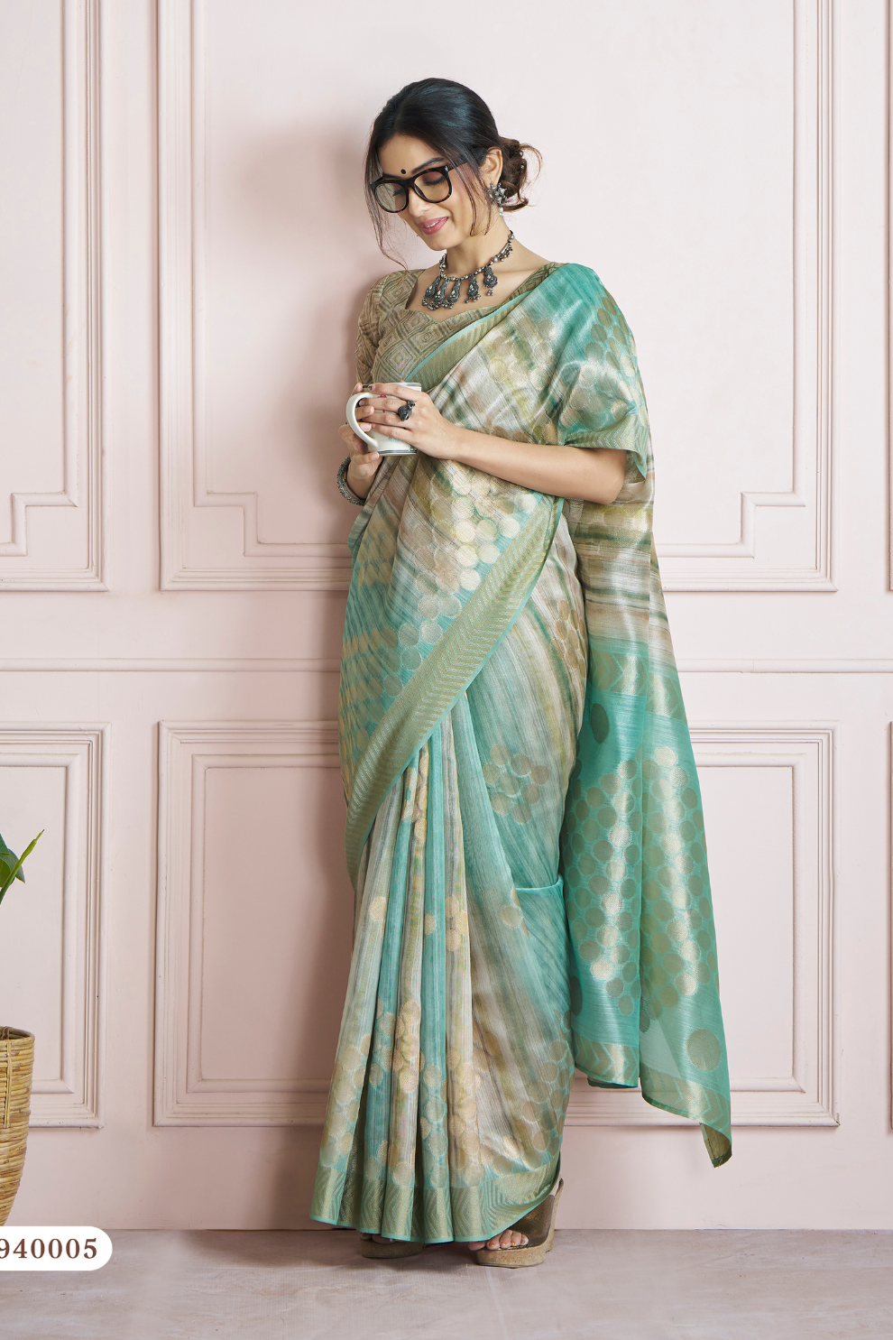 Pure Handloom Khadi Silk Saree with Elegant Digital Print - LaVante Fashion