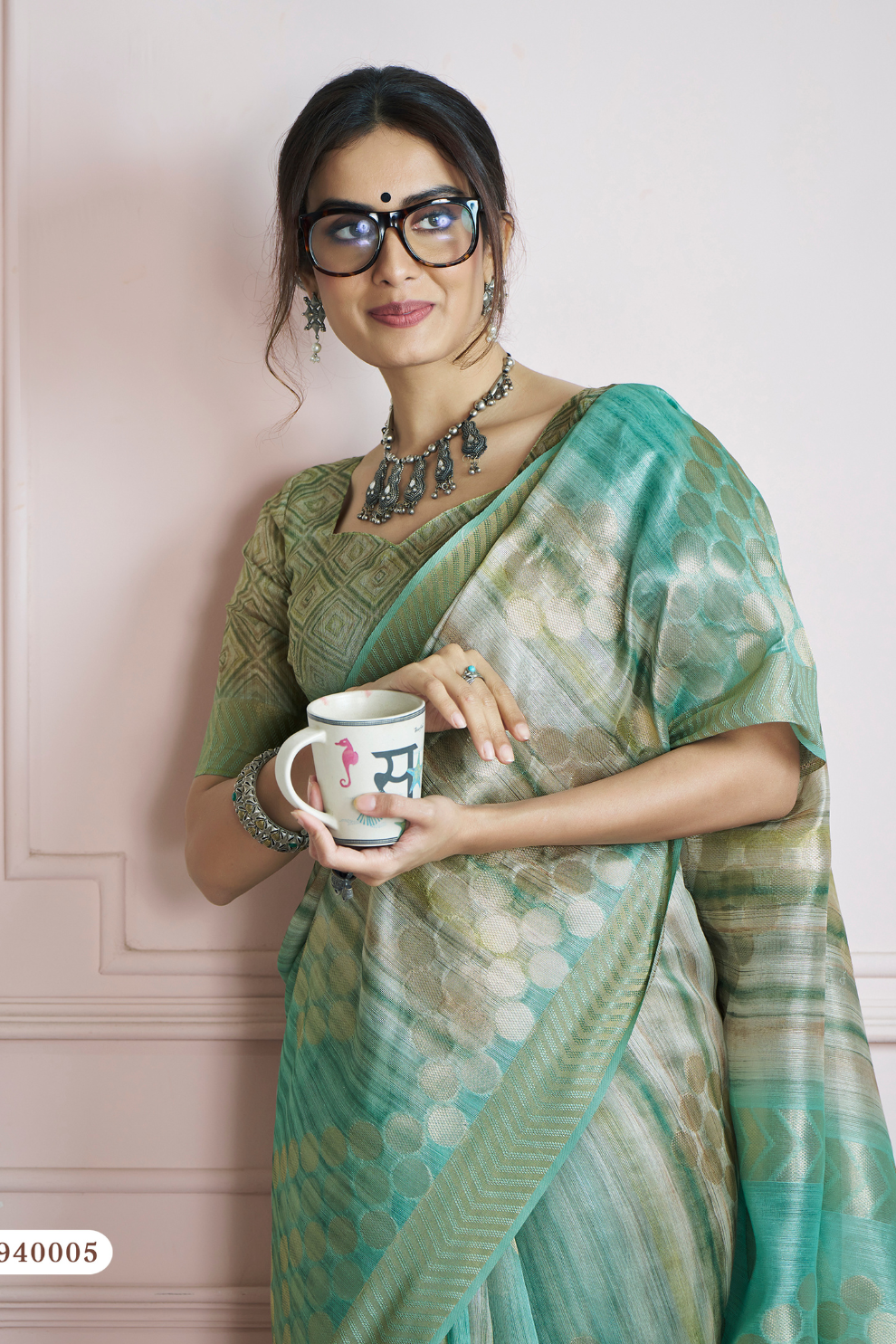 Pure Handloom Khadi Silk Saree with Elegant Digital Print - LaVante Fashion