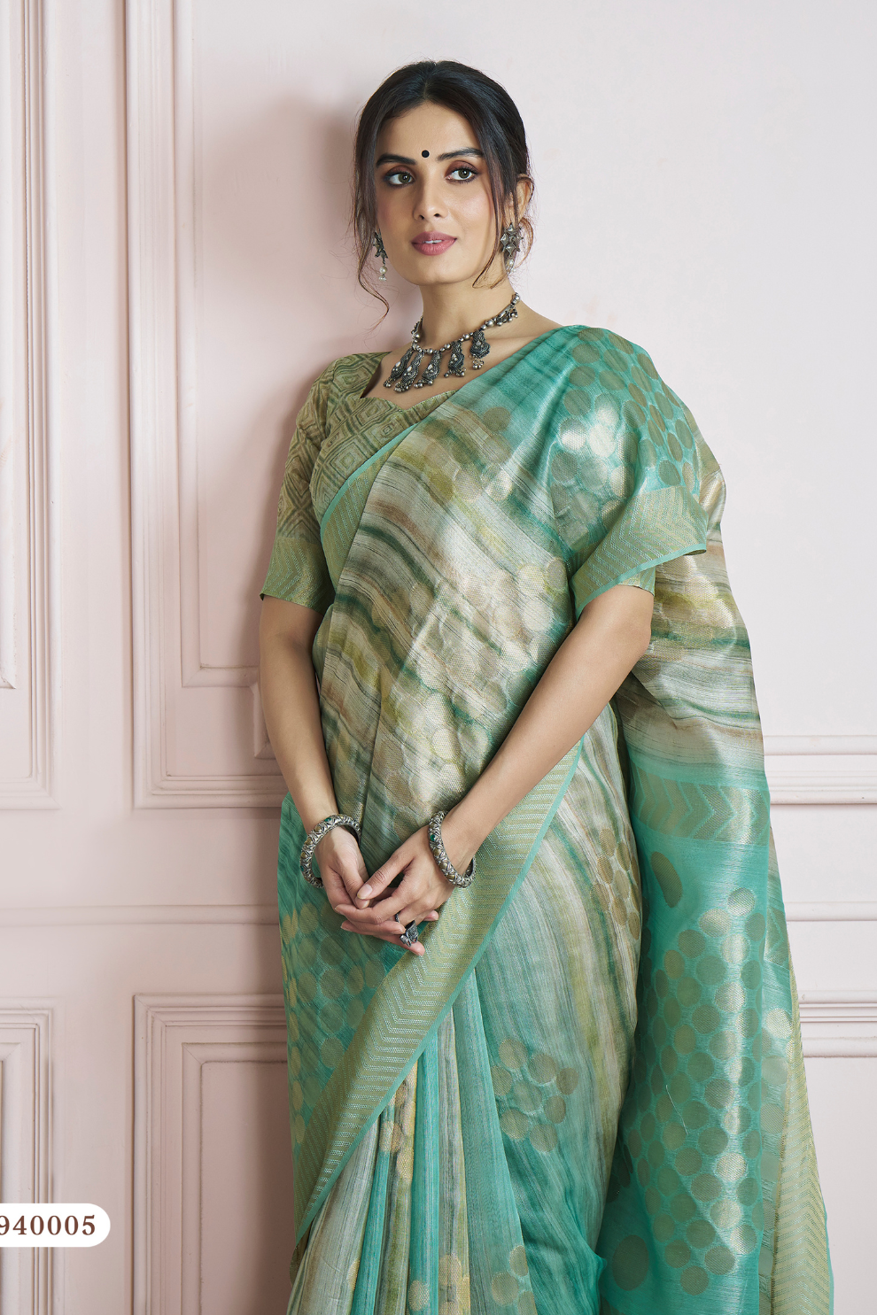 Pure Handloom Khadi Silk Saree with Elegant Digital Print - LaVante Fashion