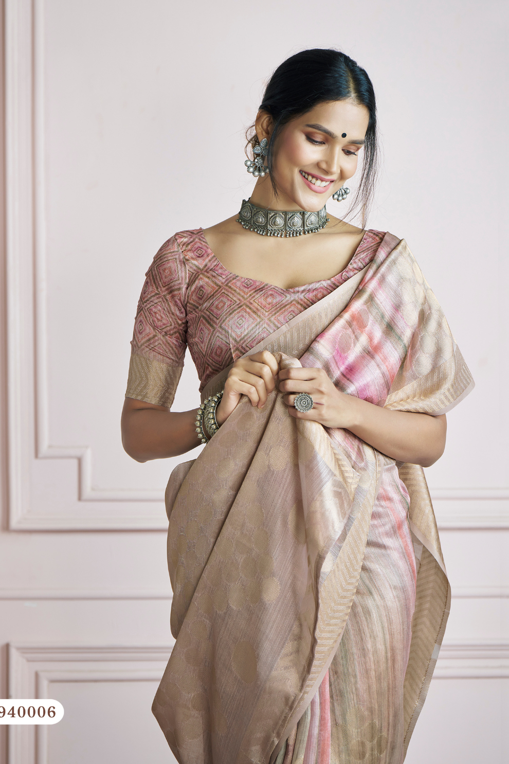 Pure Handloom Khadi Silk Saree with Elegant Digital Print - LaVante Fashion