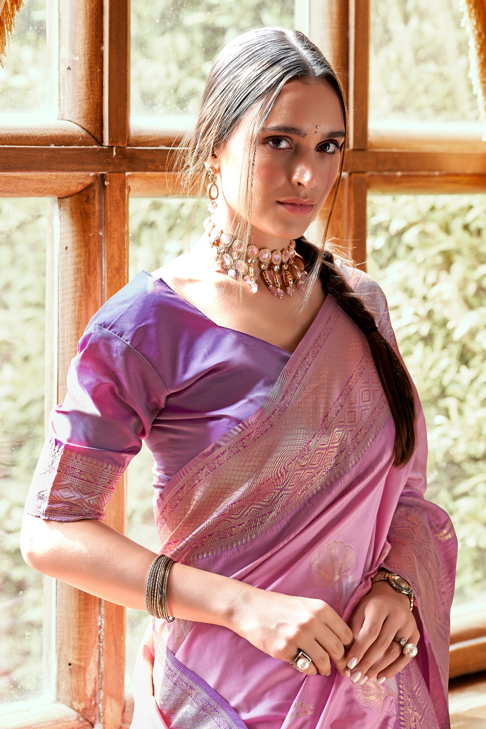 Pure Weaving Silk with Zari Woven Butta & Contrast - LaVante Fashion
