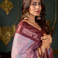 Soft Dola Silk Saree with Foil Print and Dusty Tone Matching - LaVante Fashion