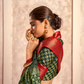 Soft Dola Saree with Foil Print and Contrast Jacquard Border - LaVante Fashion