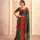 Soft Dola Saree with Foil Print and Contrast Jacquard Border - LaVante Fashion