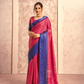 Soft Dola Saree with Foil Print and Contrast Jacquard Border - LaVante Fashion
