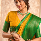 Soft Dola Saree with Foil Print and Contrast Jacquard Border - LaVante Fashion