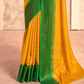 Soft Dola Saree with Foil Print and Contrast Jacquard Border - LaVante Fashion