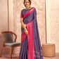 Soft Dola Saree with Foil Print and Contrast Jacquard Border - LaVante Fashion