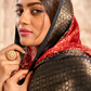 Soft Dola Saree with Foil Print and Contrast Jacquard Border - LaVante Fashion