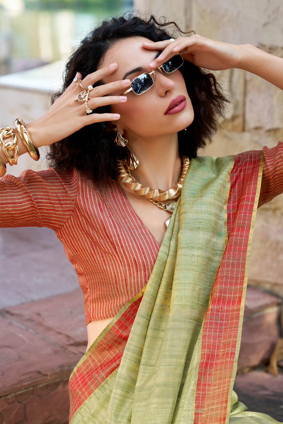 100% Pure Handloom Katan Silk Saree with Traditional Weaving - LaVante Fashion