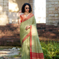 100% Pure Handloom Katan Silk Saree with Traditional Weaving - LaVante Fashion