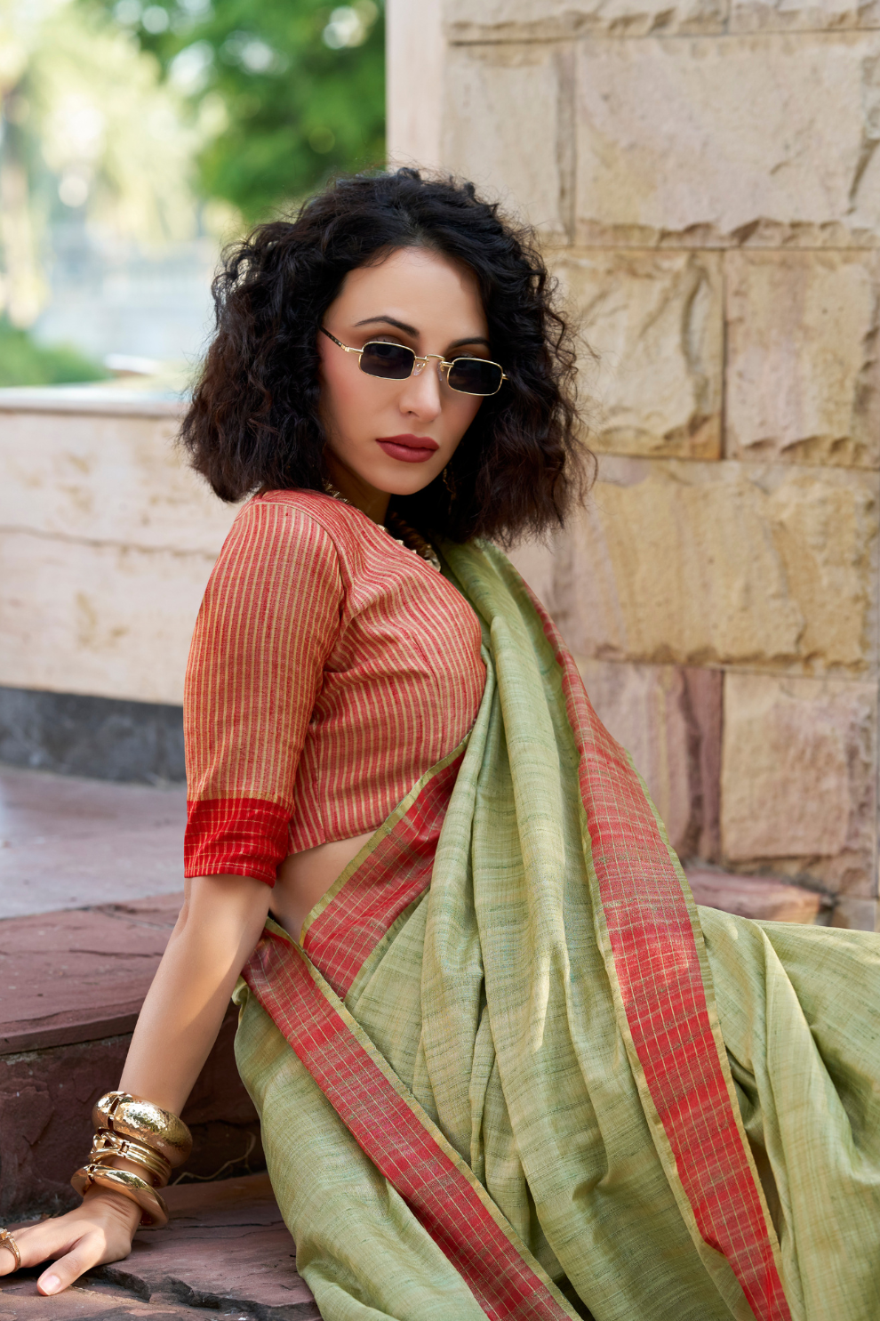 100% Pure Handloom Katan Silk Saree with Traditional Weaving - LaVante Fashion