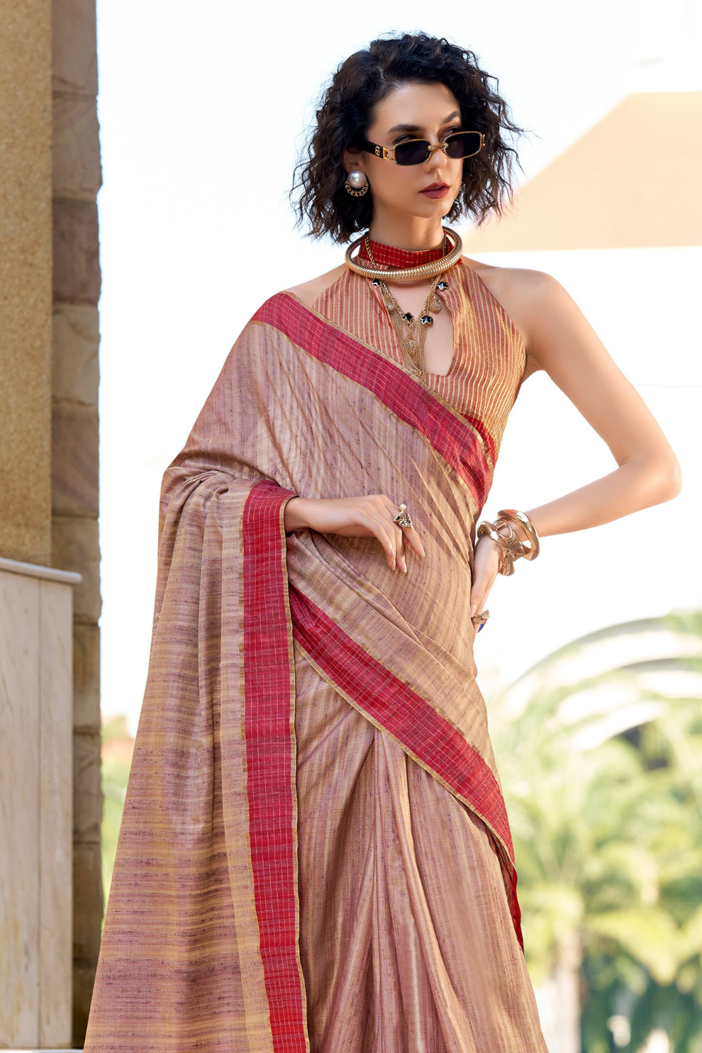 100% Pure Handloom Katan Silk Saree with Traditional Weaving - LaVante Fashion