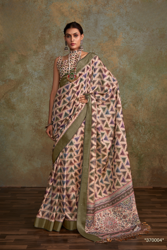 Handloom Fabric with Sequin Weaving & Digital Print - LaVante Fashion