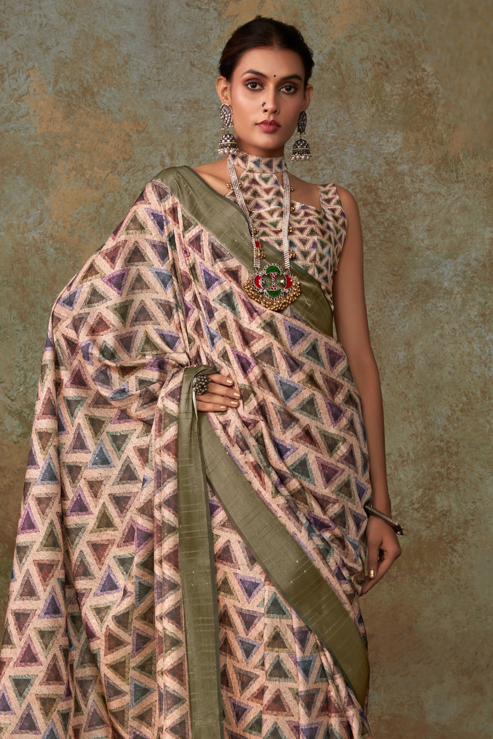 Handloom Fabric with Sequin Weaving & Digital Print - LaVante Fashion