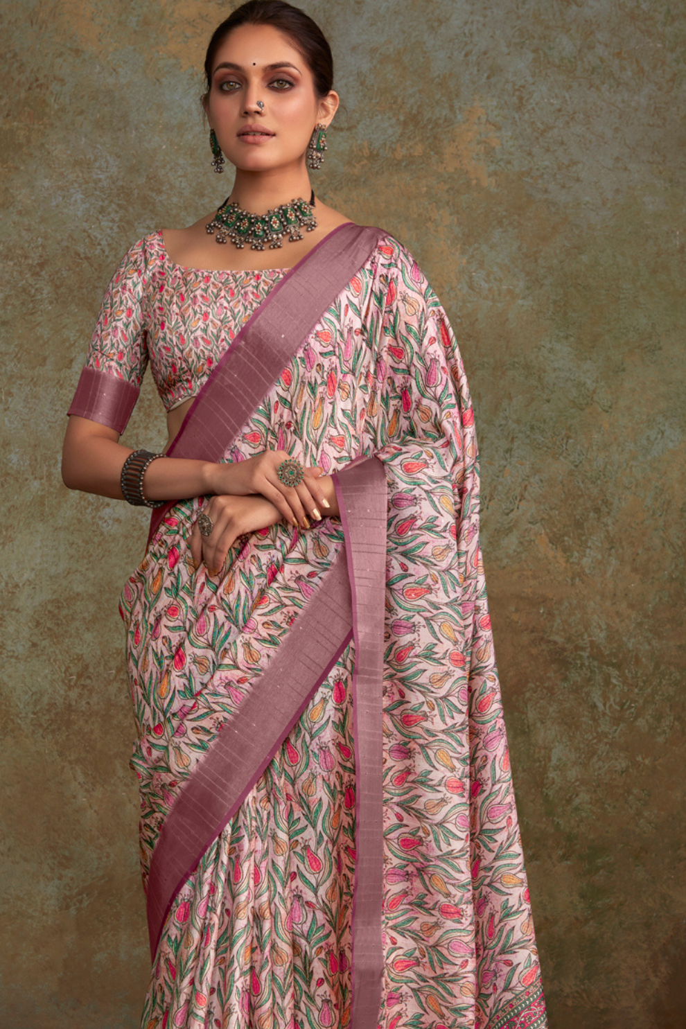Handloom Fabric with Sequin Weaving & Digital Print - LaVante Fashion