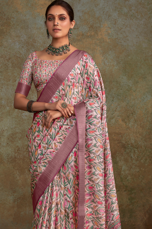 Handloom Fabric with Sequin Weaving & Digital Print - LaVante Fashion