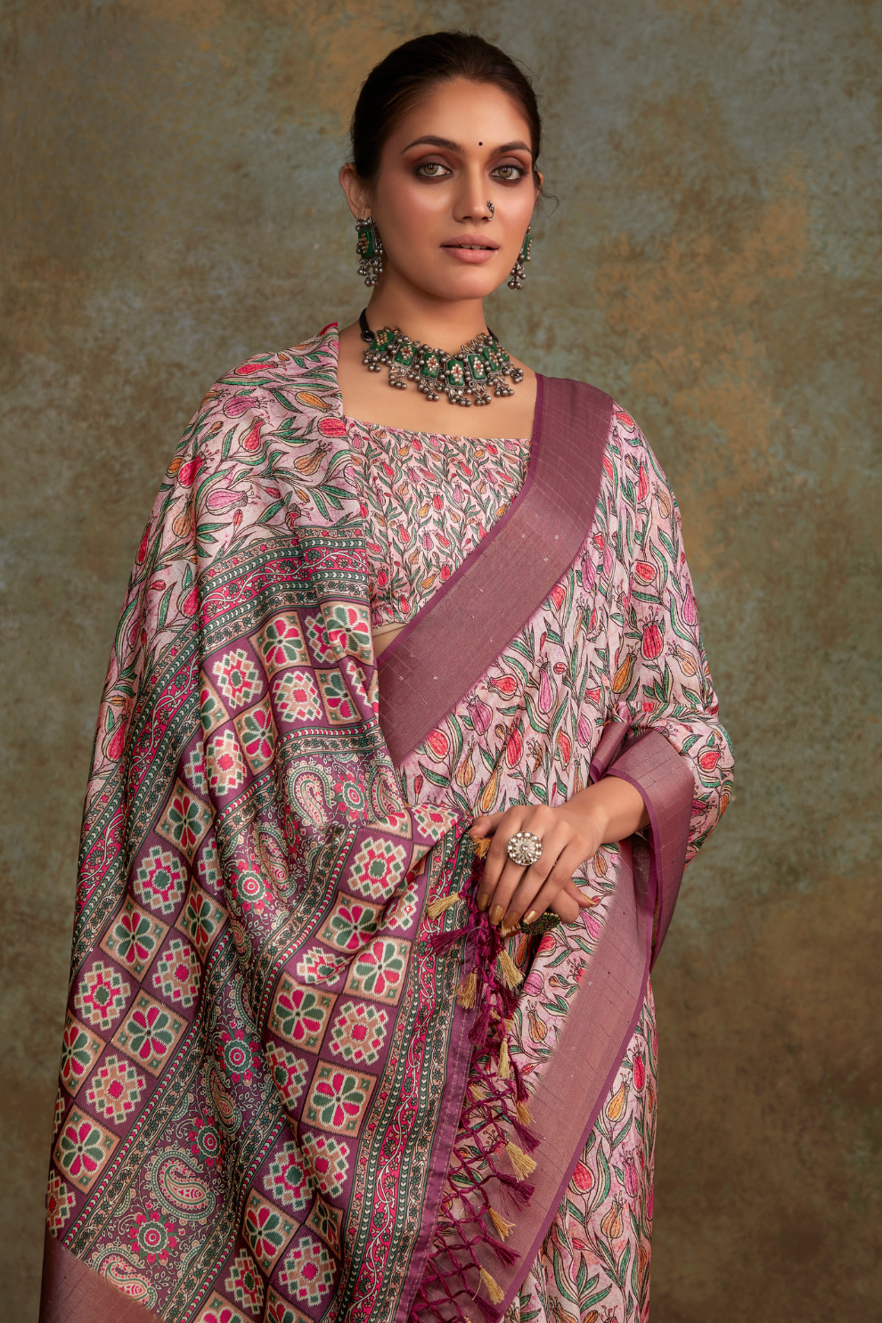 Handloom Fabric with Sequin Weaving & Digital Print - LaVante Fashion