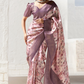 Designer Digital Printed Banarasi Slik Saree in Elegant Aqua Blue