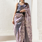 Designer Digital Printed Banarasi Slik Saree in Elegant Aqua Blue