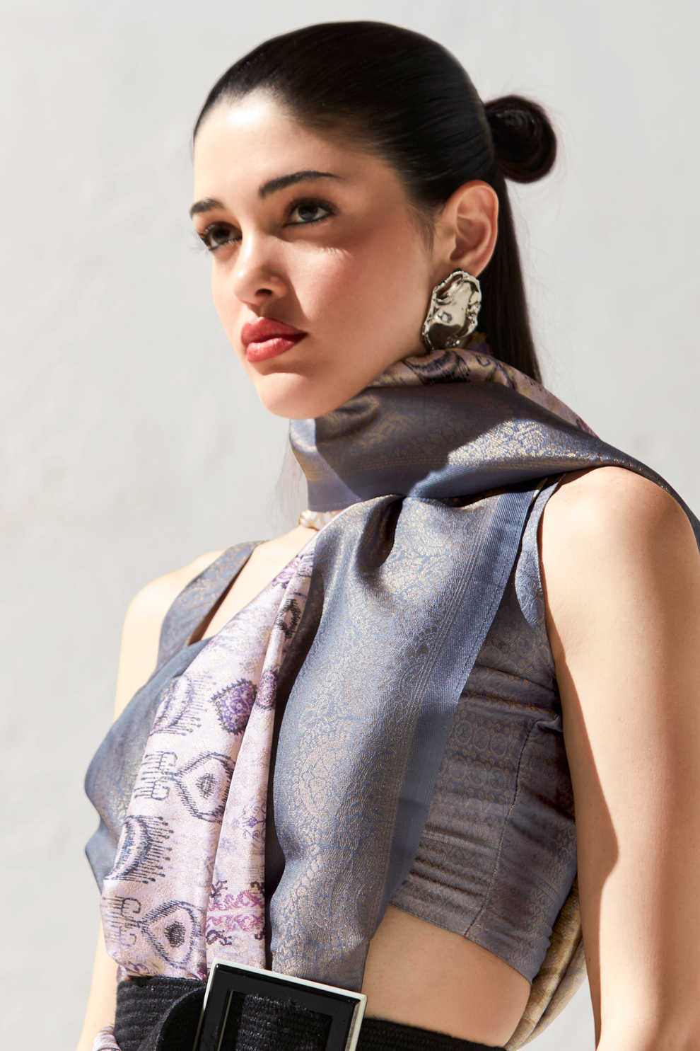 Designer Digital Printed Banarasi Slik Saree in Elegant Aqua Blue