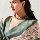 Designer Digital Printed Banarasi Slik Saree in Elegant Aqua Blue
