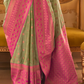 Ethnic Motifs Woven Design Zari Silk Blend Banarasi Saree