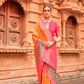 Banarasi P.V. Silk Saree with Elegant Patola Weaving Design - LaVante Fashion