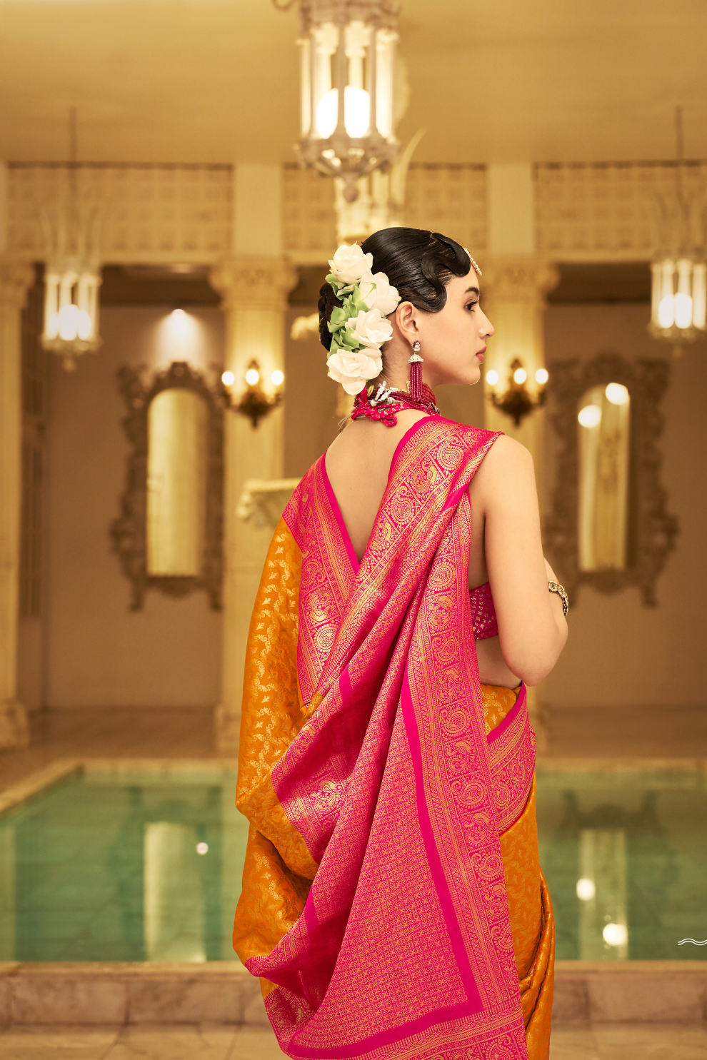 Soft Finish Banarasi Silk Saree with Kanchipuram Weave Design