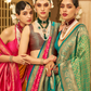 Soft Finish Banarasi Silk Saree with Kanchipuram Weave Design