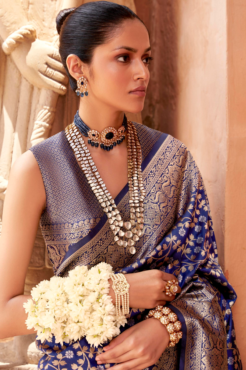 Banarasi P.V. Silk Saree with Exclusive Weaving Jaal Design - LaVante Fashion