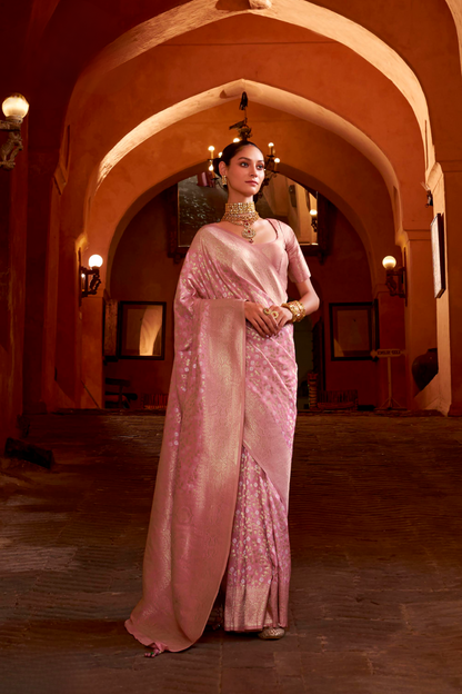 Banarasi P.V. Silk Saree with Exclusive Weaving Jaal Design - LaVante Fashion