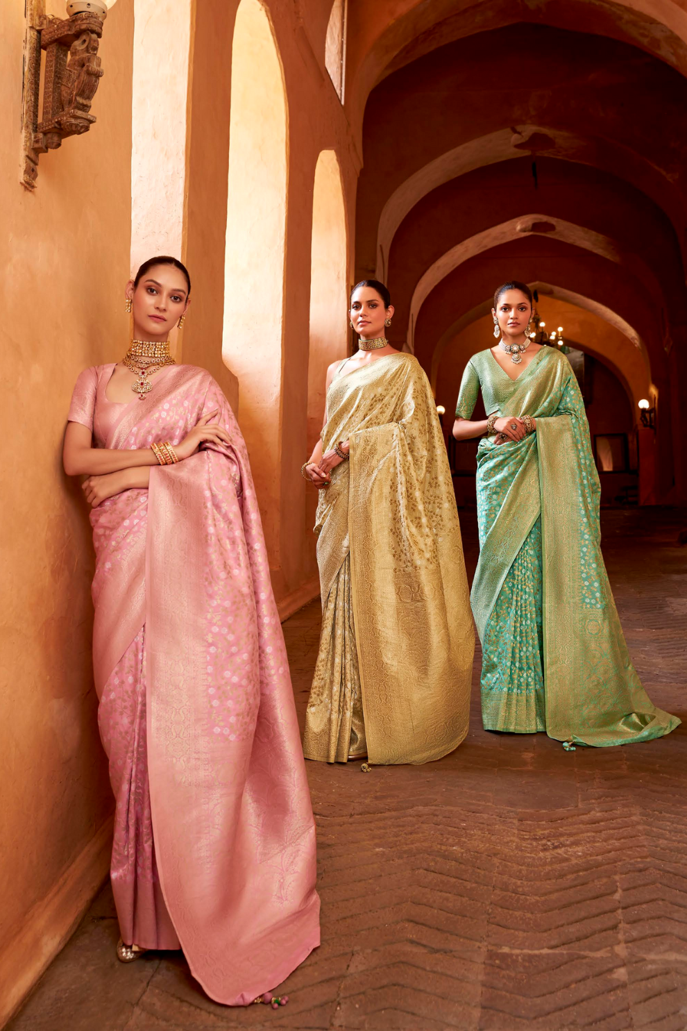 Banarasi P.V. Silk Saree with Exclusive Weaving Jaal Design - LaVante Fashion