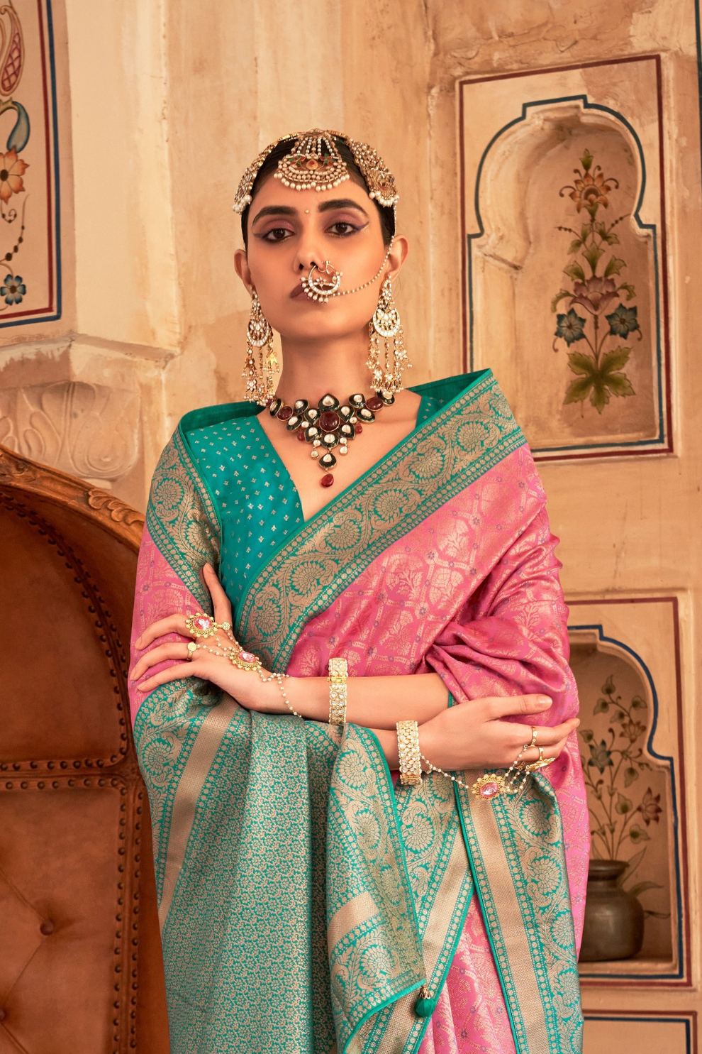 Rich Banarasi Silk Saree with Contemporary Indian Craftsmanship