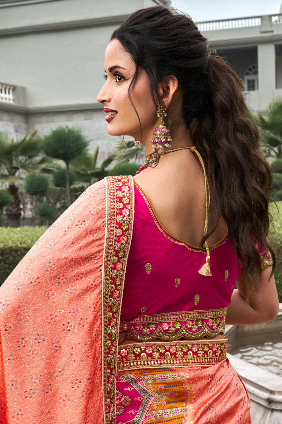 Traditional Banarasi Silk Bridal Lehenga with Zarkan and Cording Embellishments