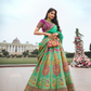 Elegant Banarasi Silk Lehenga Choli with Handcrafted Zarkan and Cording Detailing
