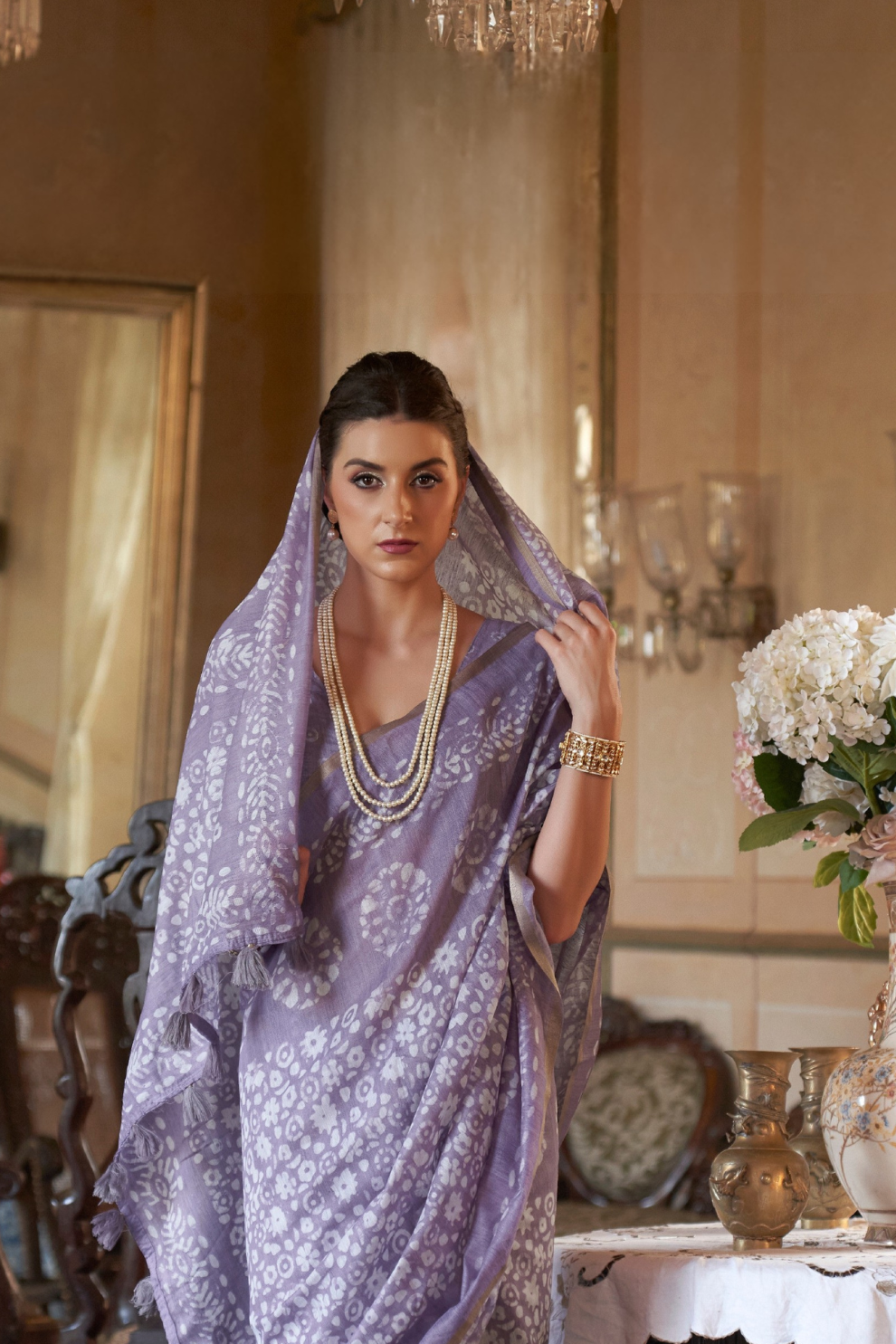 Graceful Bagru Cotton Saree with Dabu Zari Design
