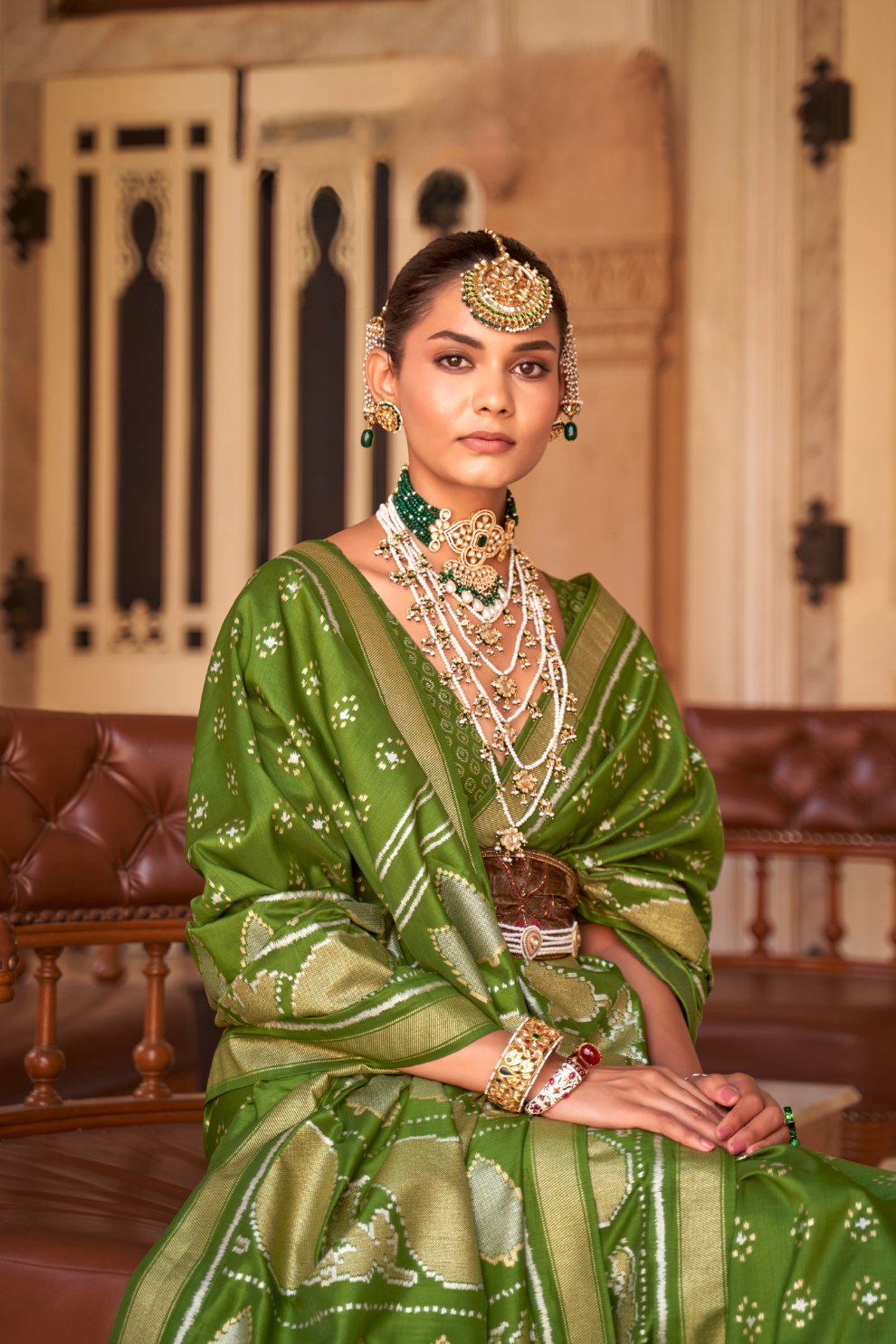 Banarasi Silk Blend Saree with Rich Zari Weaving